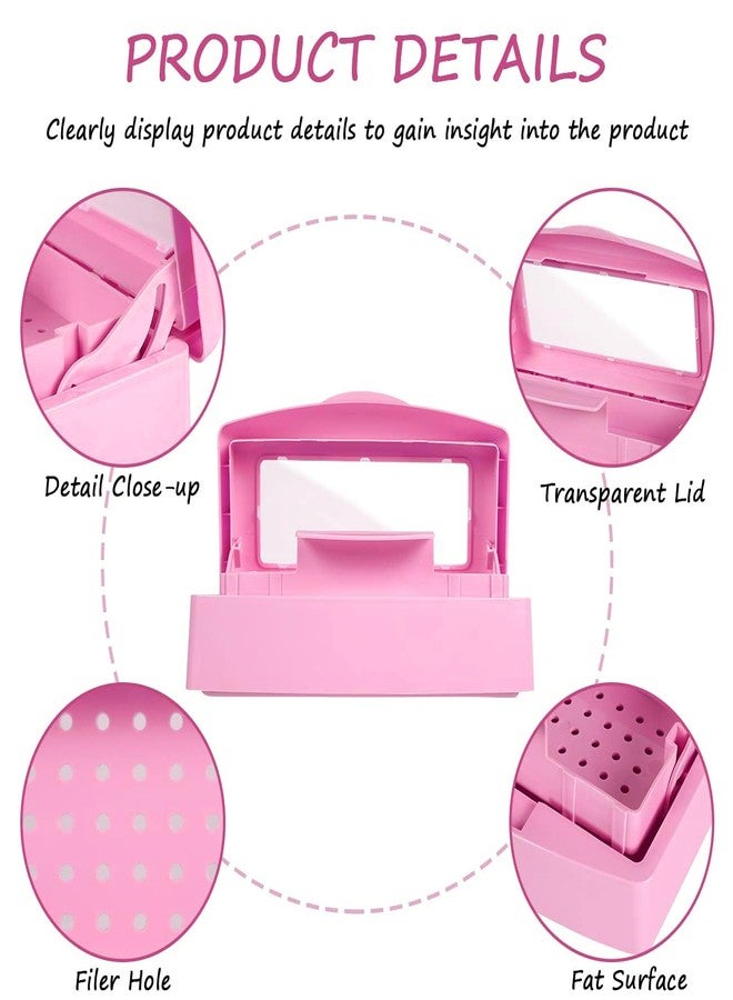 Gusnilo Nail Tool Sterilizer Box Disinfectant Jar Plastic Disinfectant Container Suitable for Nail Tools Hair Salons Beauty Centers and Manicure and Nail Equipment(Pink) - Image 3